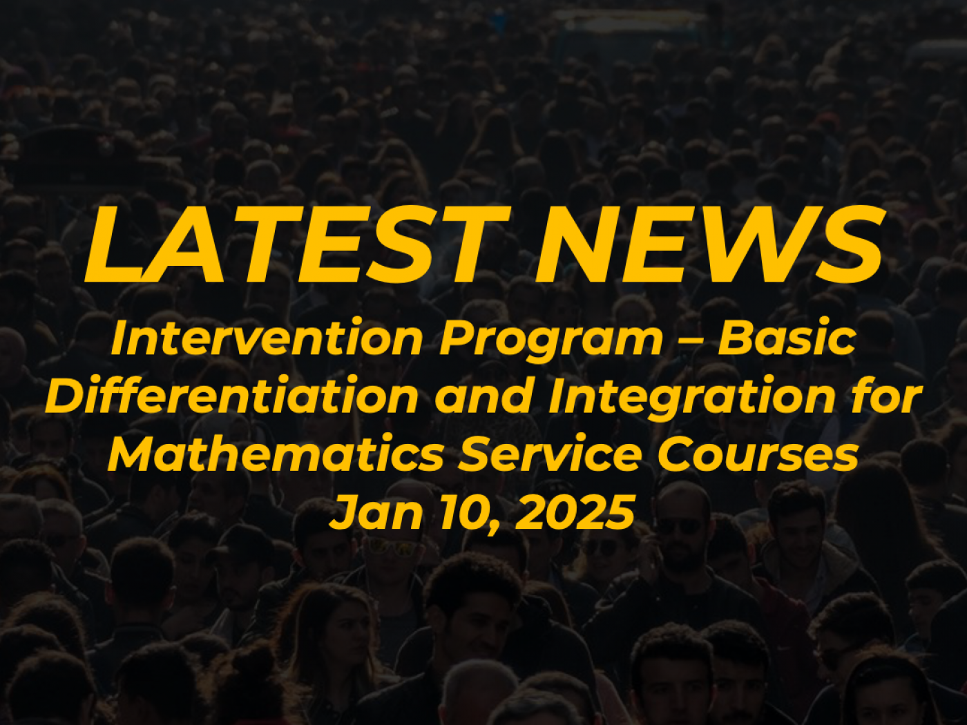 Intervention Program - Basic Differentiation and Integration for Mathematics Service Courses